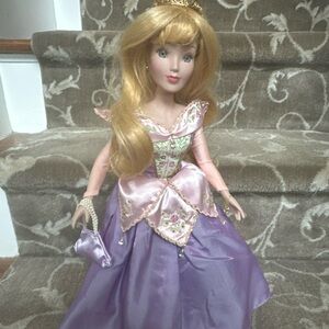 Sleeping Beauty “Aurora” Porcelain Doll 16” with stand, purse and shoes